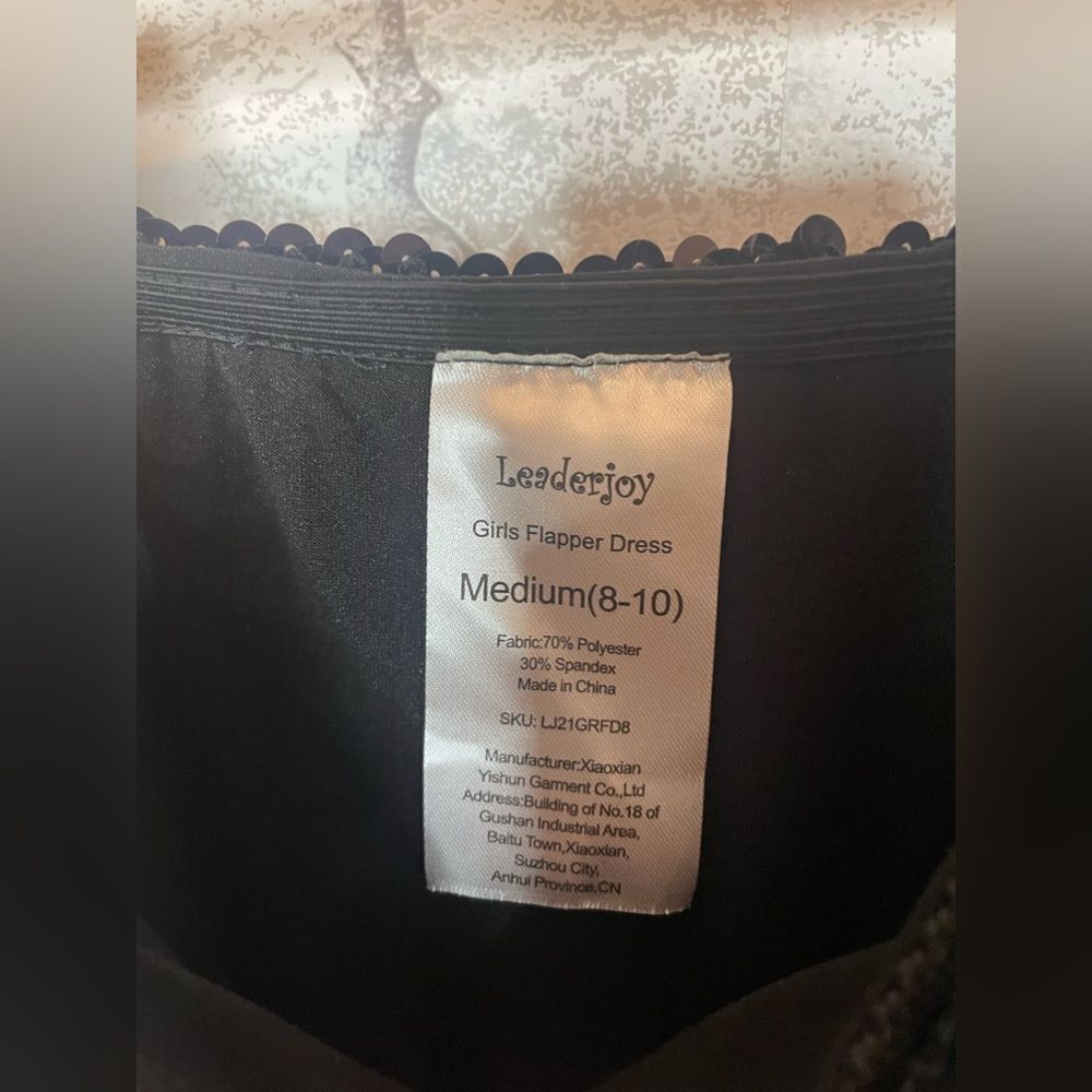 Girls (size 7-8y) Flapper Dress Black Sequin Halloween Costume 20’s era - Picture 5 of 5